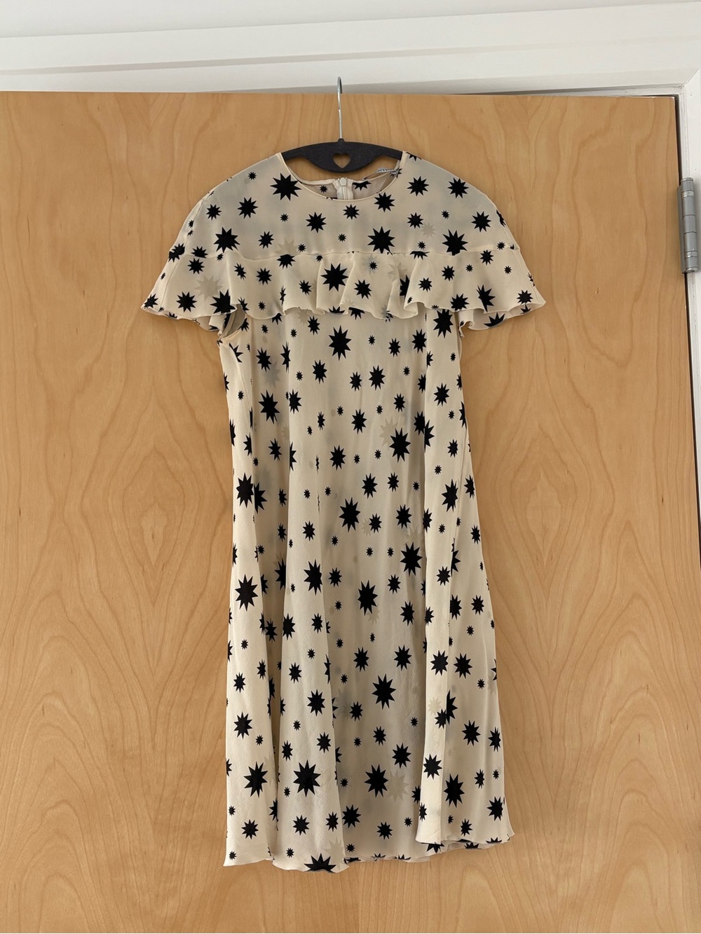 RED Valentino Cream Dress with Black Starburst Print